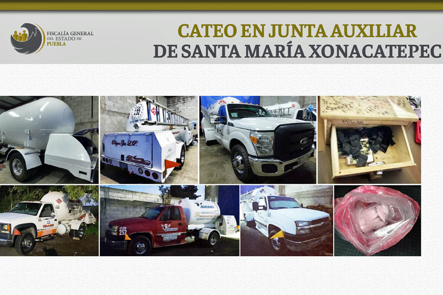 FGE aseguró autotanques y más de 100 dosis de droga en Xonacatepec