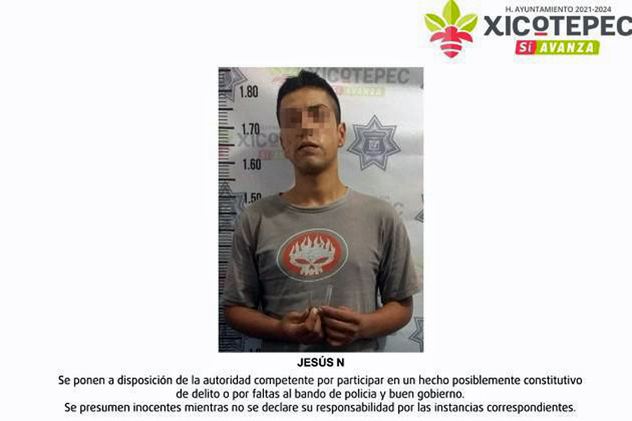 Detienen a sujeto con dosis de cristal y artículos robados en Xicotepec