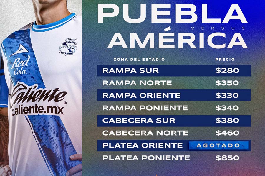 Para el partido del Puebla contra América aumentaran los precios en los boletos