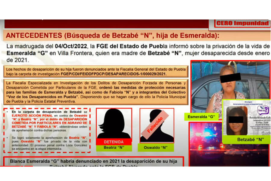 Confirman homicidio de Betzabé, hija desaparecida de Esmeralda Gallardo