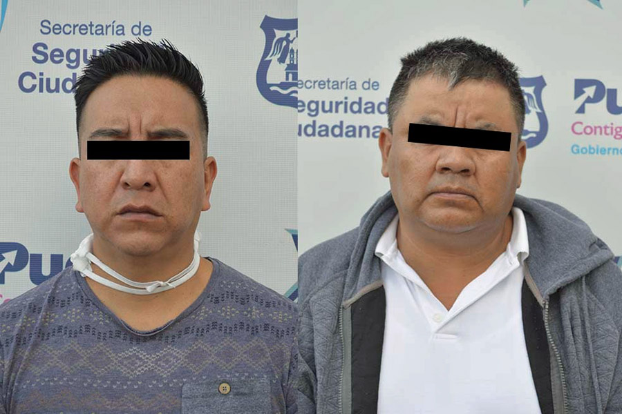 Dos hombres dedicados al robo a cuentahabiente fueron detenidos por la policía municipal de Puebla