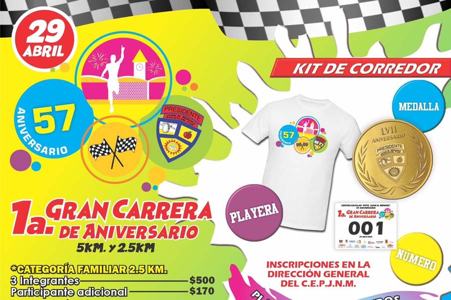 Con carrera deportiva celebrarán 57 aniversario del CEPJNM