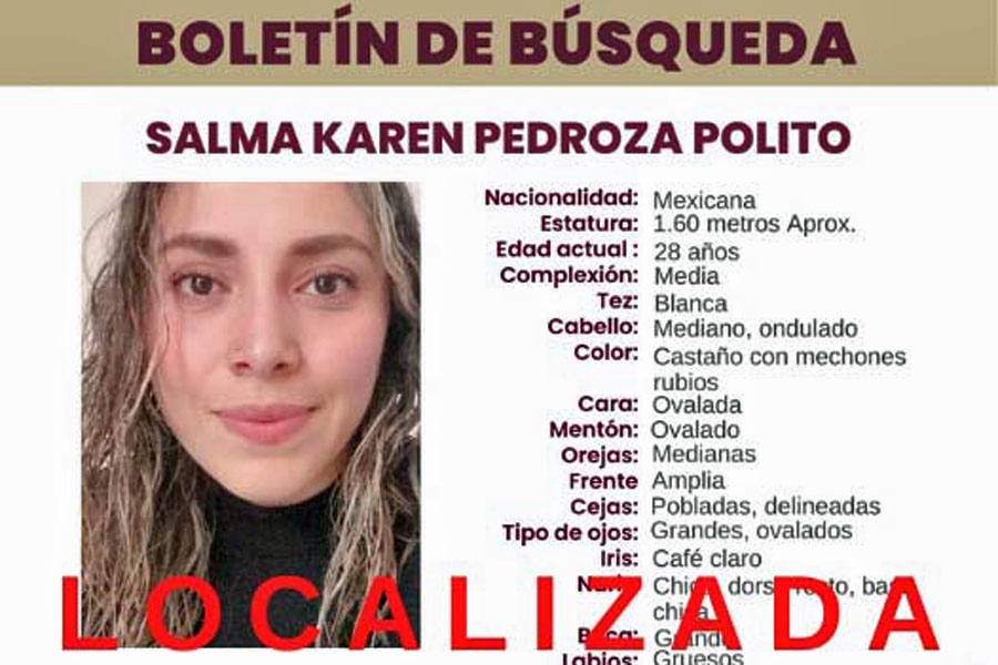 En trabajo coordinado, gobierno estatal localiza a joven desaparecida