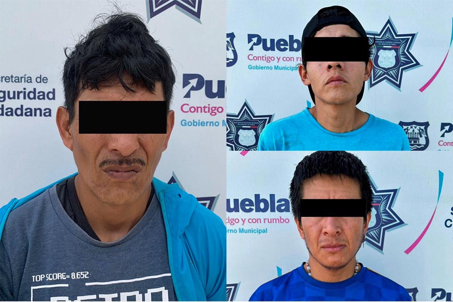 En diferentes intervenciones, la policía municipal de Puebla detiene a diez personas por robo a usuarios de transporte público