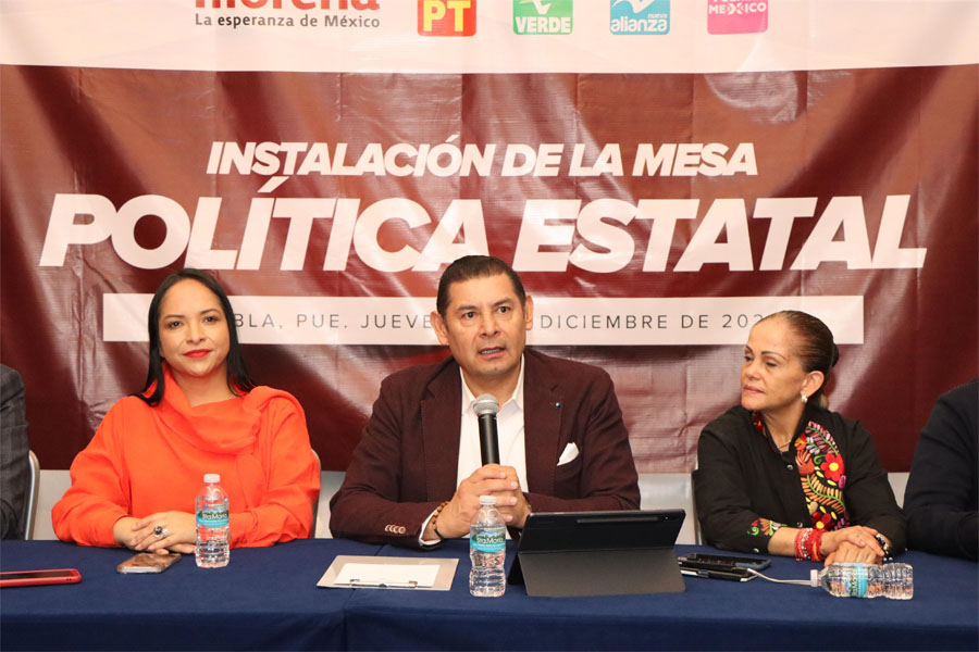 Morena, PT, Verde, Nueva Alianza Puebla y Fuerza por México, van en coalición para 2024, anuncia Alejandro Armenta