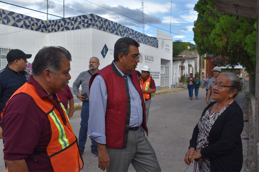 Con recorrido de supervisión tras sismo, Sergio Salomón confirma saldo blanco en el estado