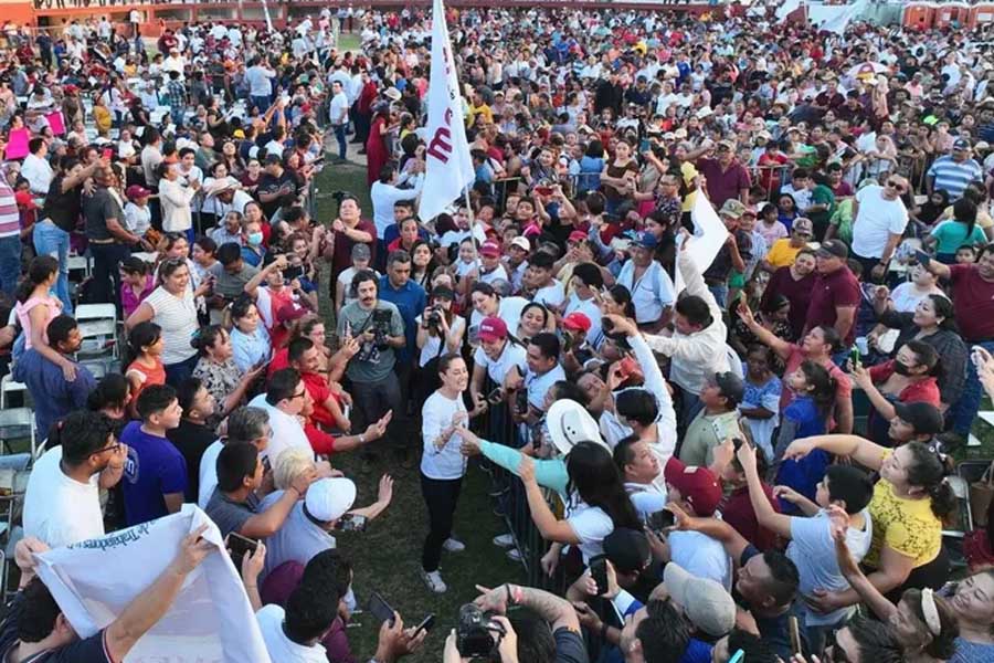 ’Vamos a seguir teniendo los ojos en el sureste’’: Desde Campeche, Claudia Sheinbaum llama a seguir por el camino de la Transformación