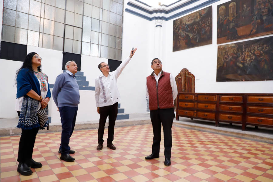 En Puebla, AMLO entrega obras del patrimonio cultural