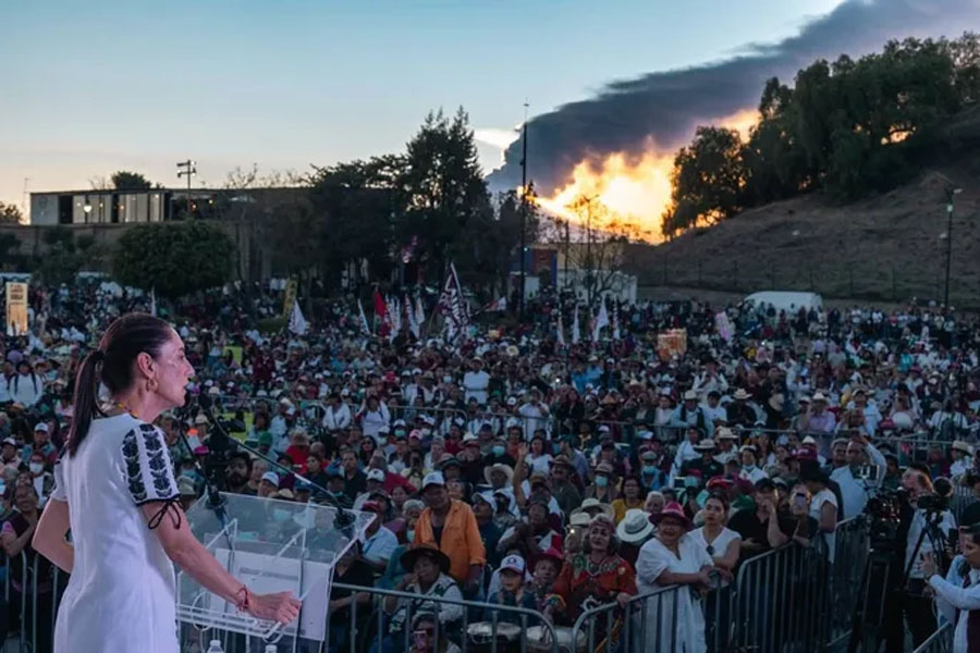 Vamos por más democracia, por más libertades y más justicia para el pueblo de México: Claudia Sheinbaum desde San pedro Cholula