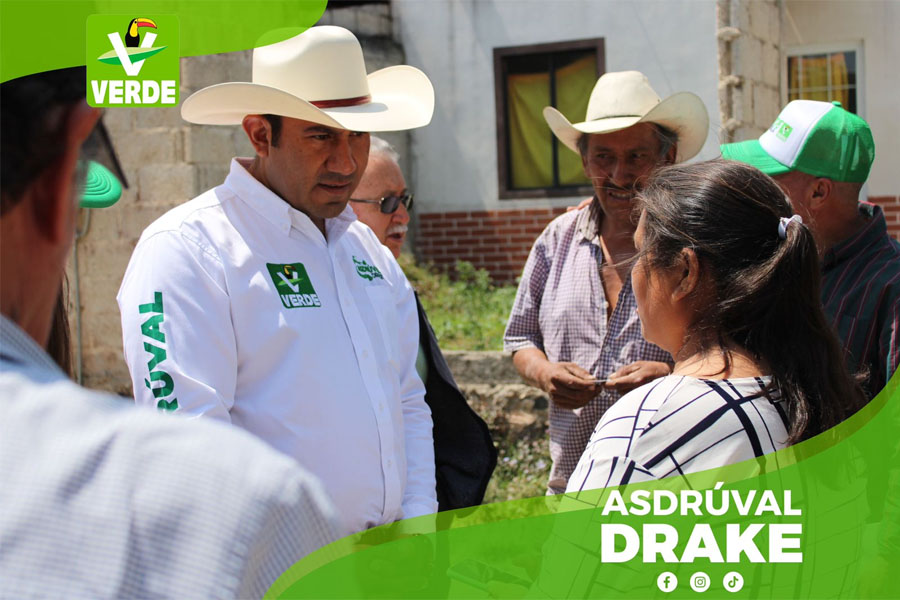 La presidencia de Zacatlán no se hereda, el proyecto Verde está más fuerte que nunca, aseveró Asdrúval Drake en su visita a Jilotzingo