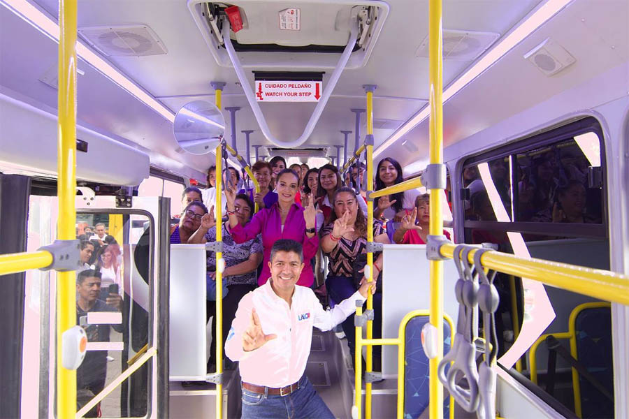 Lalo Rivera presenta transporte rosa, iniciativa de movilidad en beneficio de las mujeres