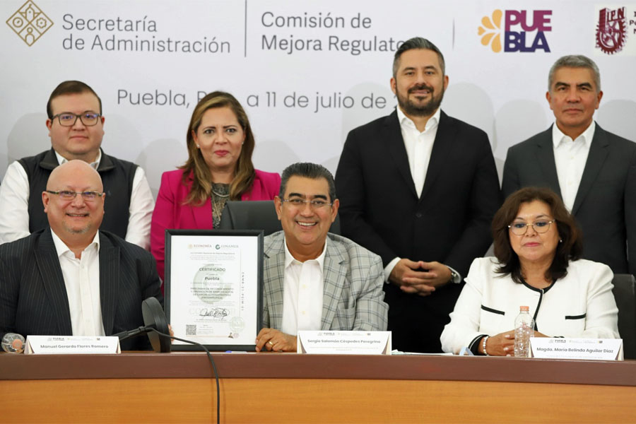 Recibió Puebla Certificado "Prosimplifica" de la CONAMER