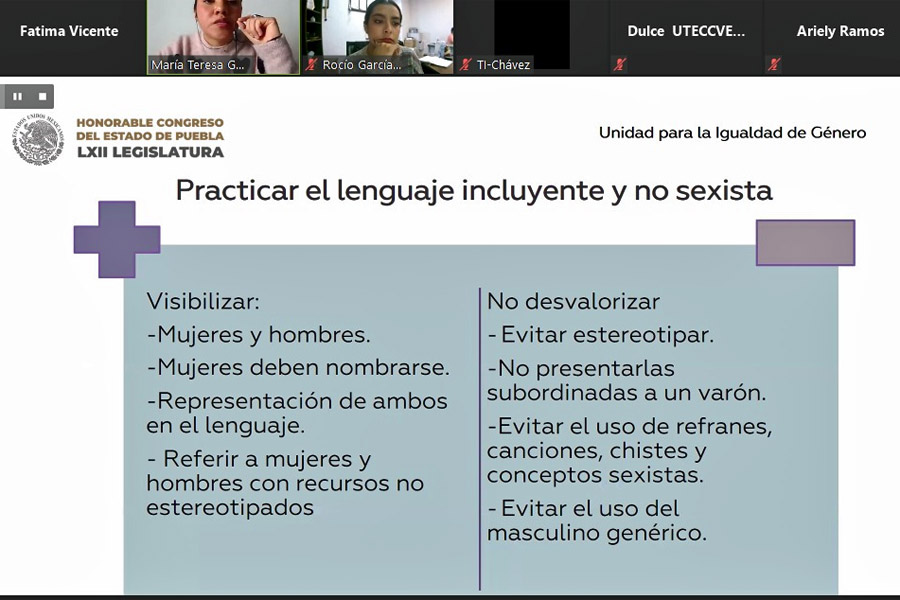 Promueve Congreso lenguaje incluyente y comunicación no sexista