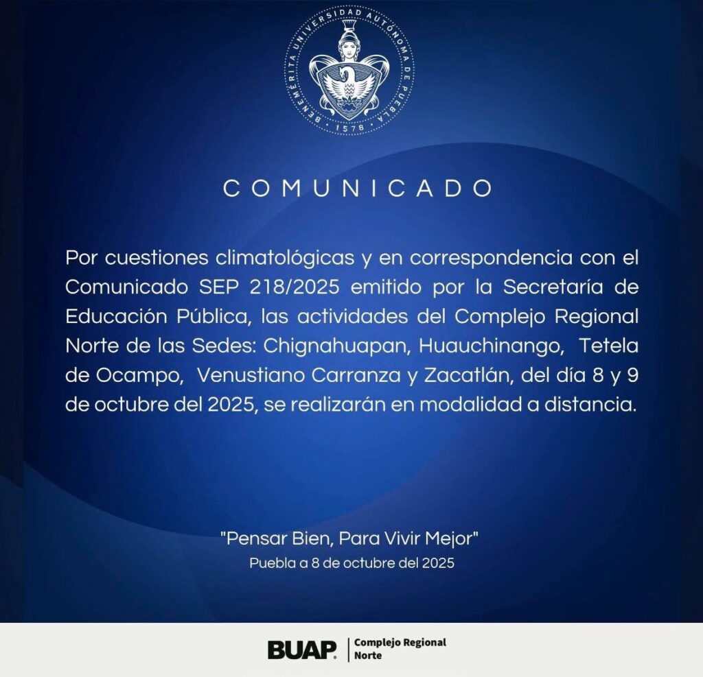 BUAP comunicado